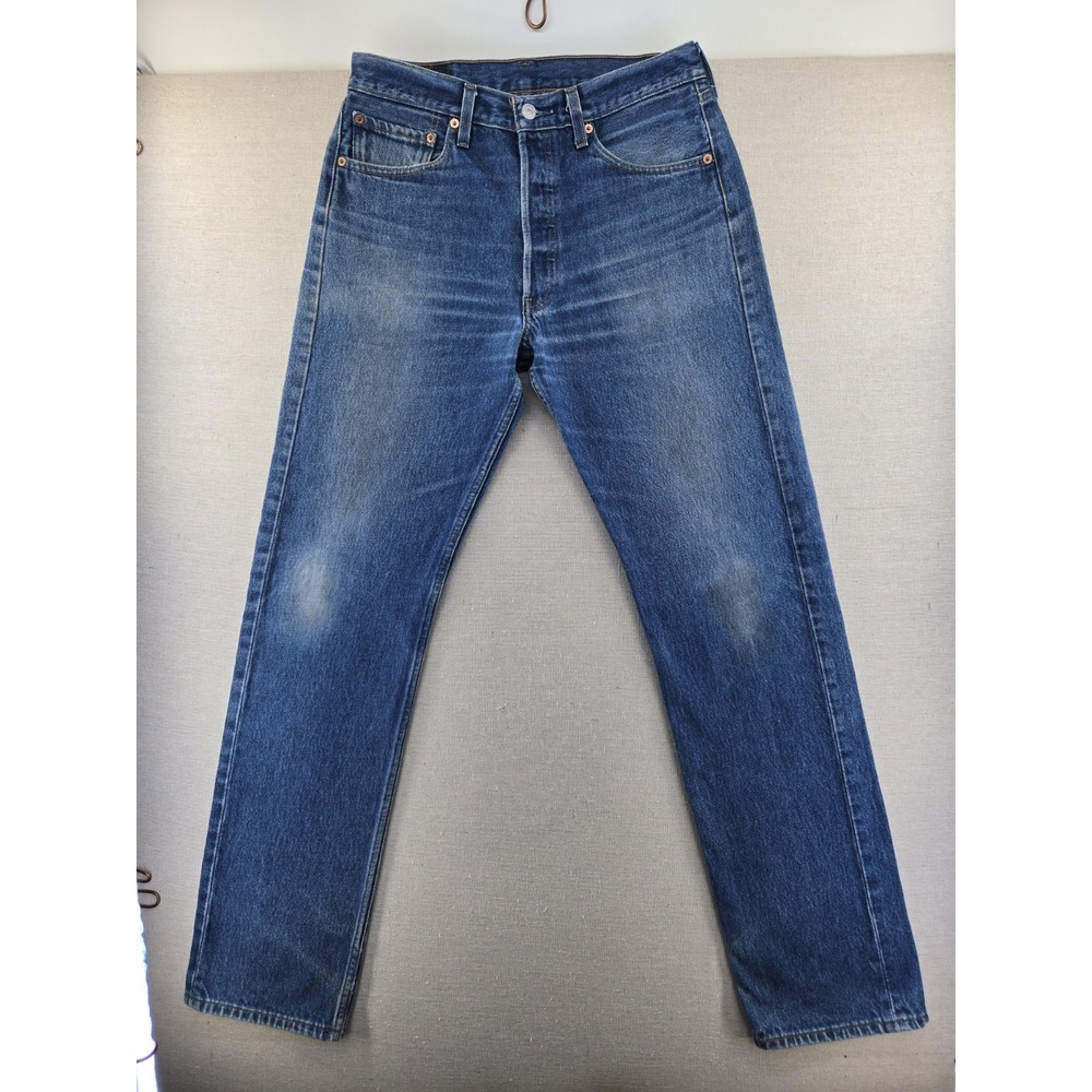 Vtg Levis 501 Jeans Mens 32x34 Fits 31x33.5in Tall Whisker Faded Distressed Y2K